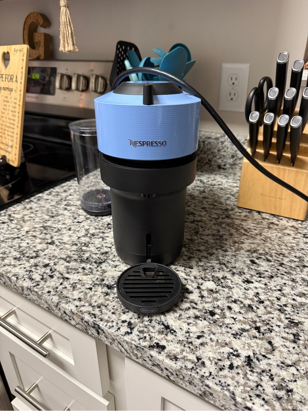 Nespresso Capsule Coffee Maker - Light Blue & Black